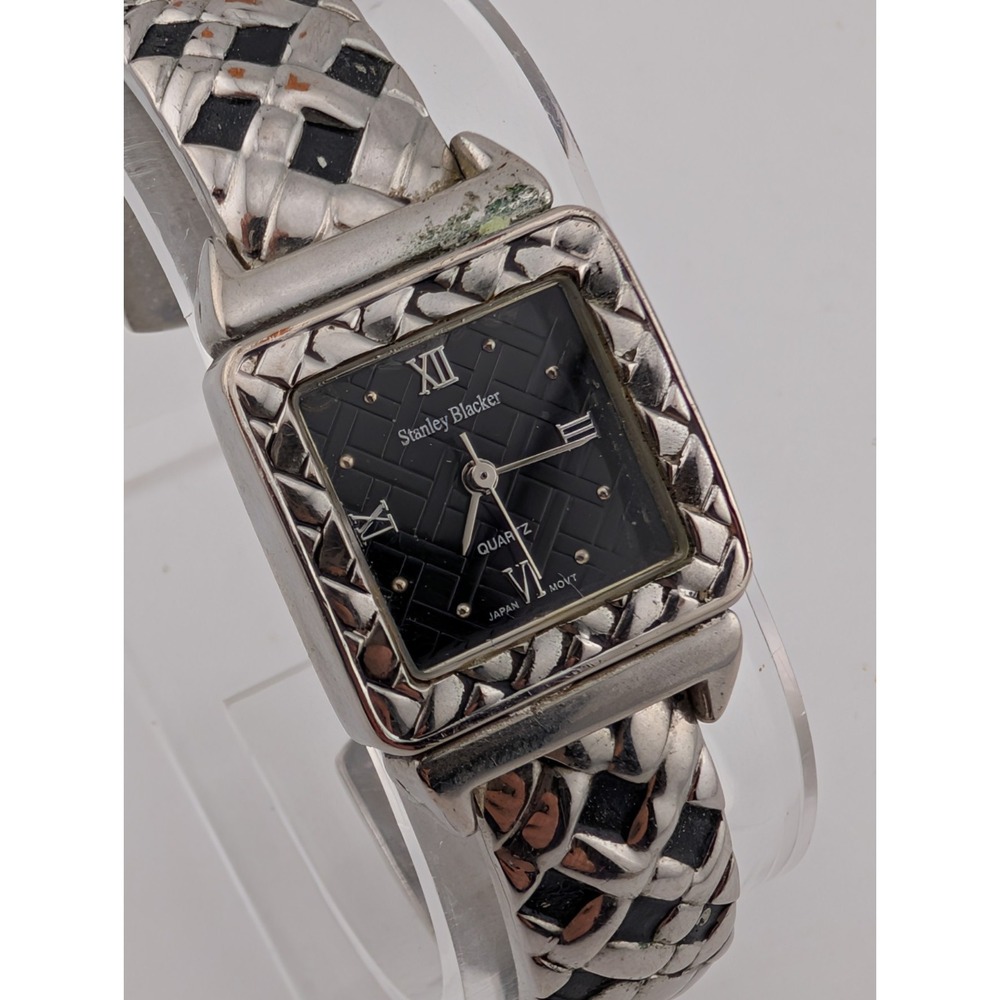 Stanley Blacker Watch Women 23mm Case Silver Bangle Band- New Battery